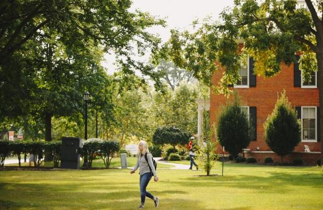 student on campus